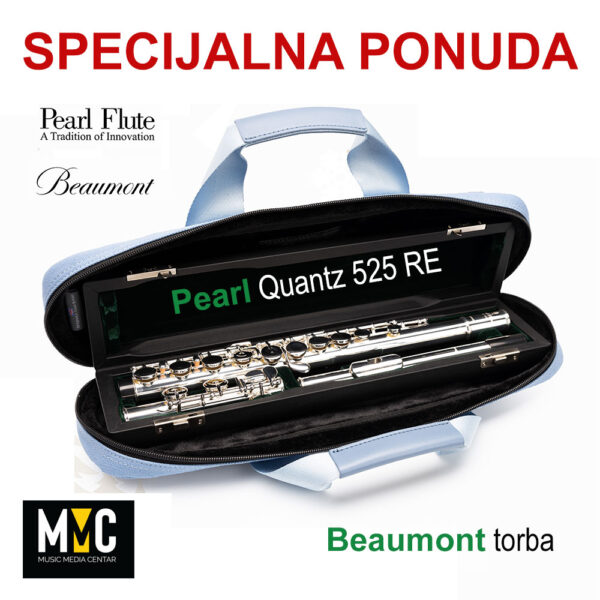 Pearl Quantz 525RE flauta i Beaumont torba